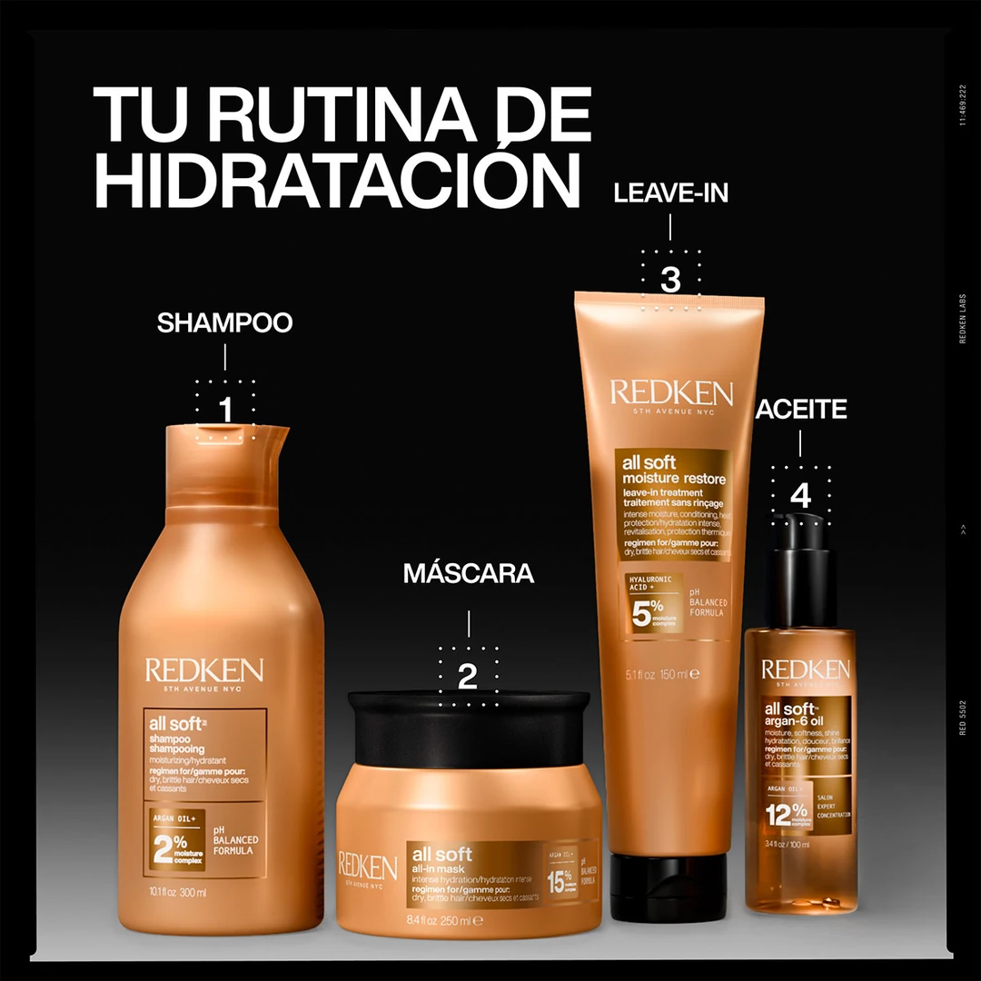 MÁSCARA HIDRATANTE REDKEN ALL SOFT 100ML - 5