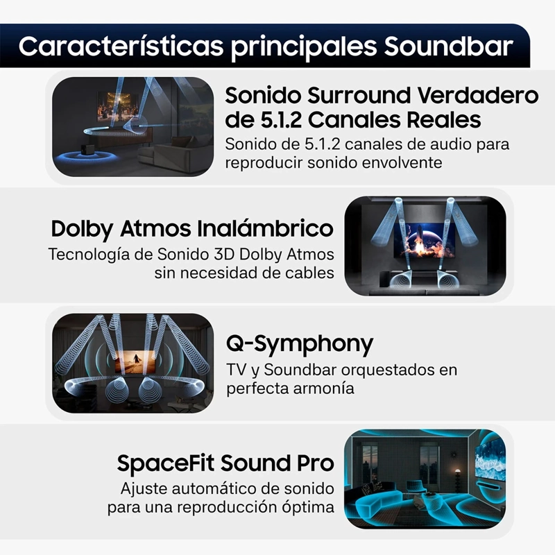 SOUNDBAR BLUETOOTH SAMSUNG Q-SERIES HW-Q800H 5.1.2 SUBWOOFER (2026) - 5