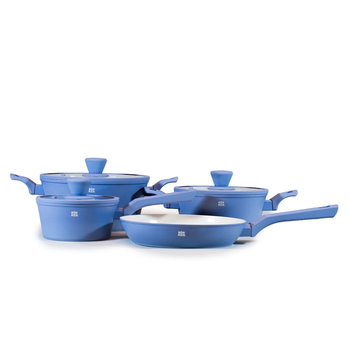 BATERÍA DE COCINA BÖRKEN CERAMIC SLATE 7 PIEZAS CELESTE - 2