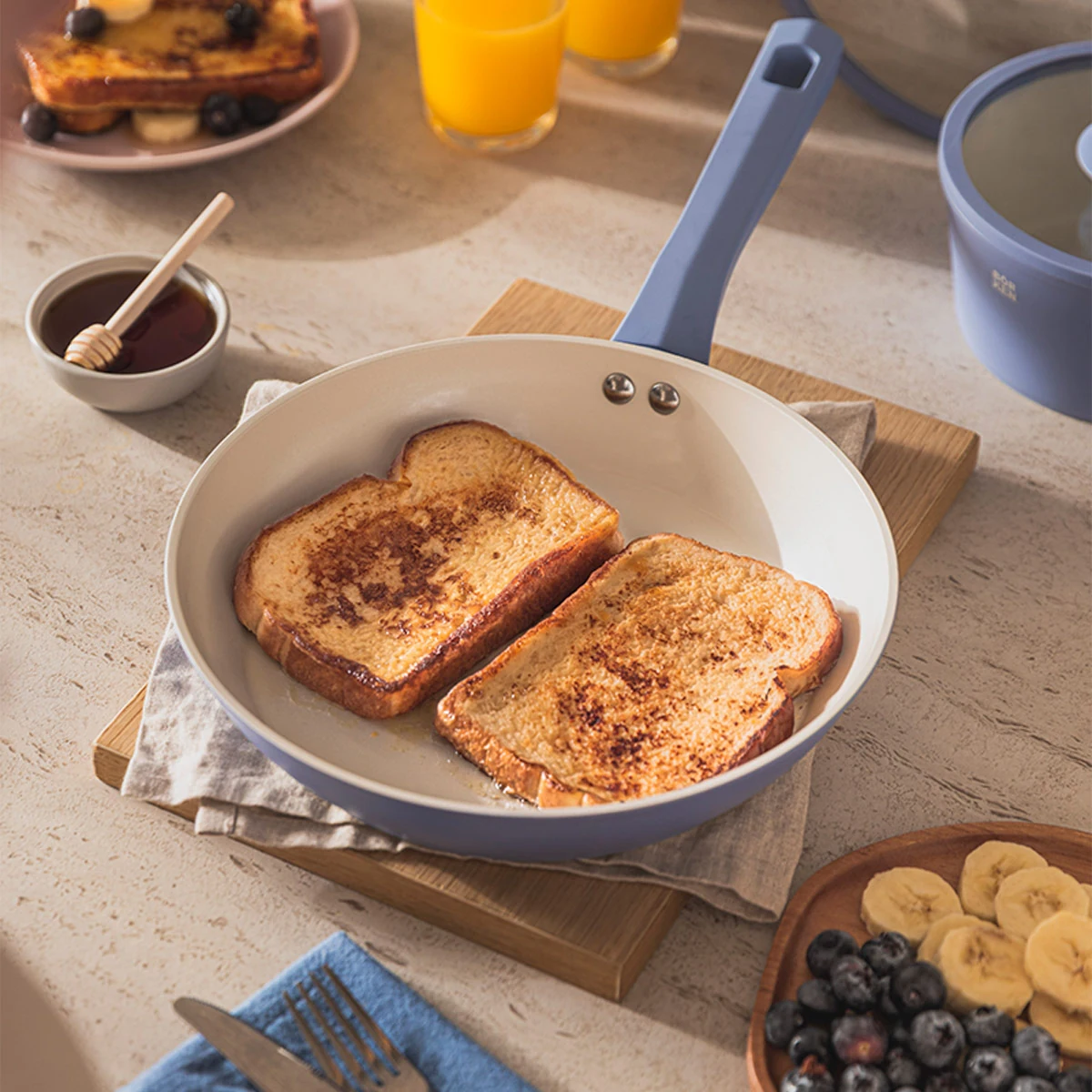 BATERÍA DE COCINA BÖRKEN CERAMIC SLATE 7 PIEZAS CELESTE - 8