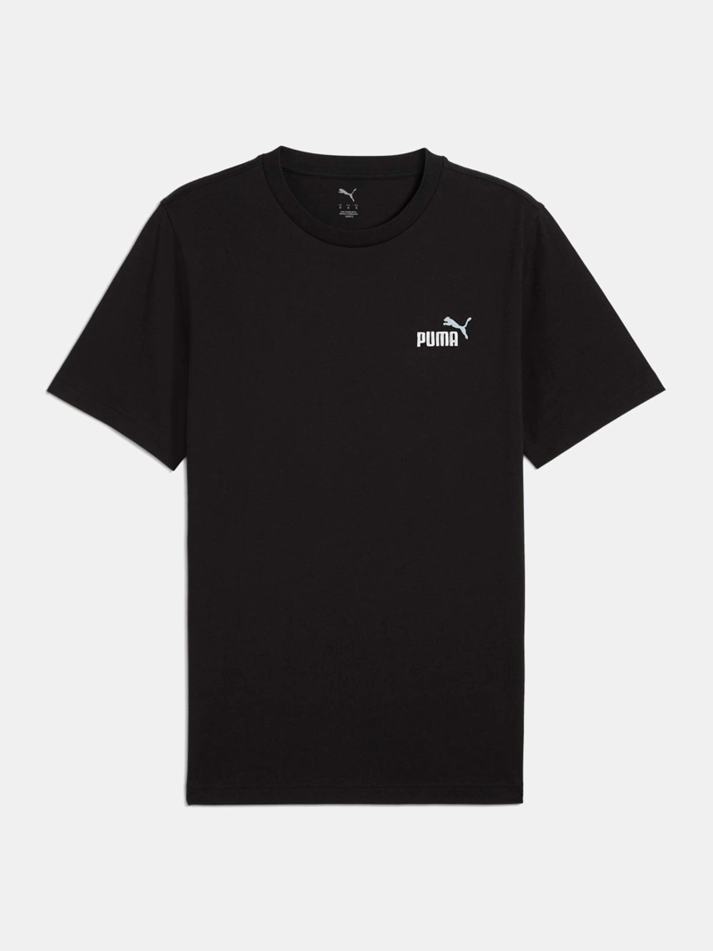 POLERA HOMBRE PUMA ESSENTIALS LOGO ALGODÓN NEGRO
