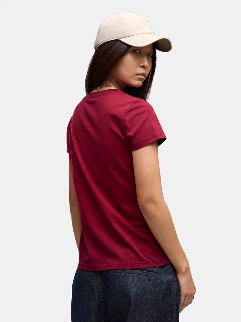 POLERA MUJER PUMA ESSENTIALS LOGO ROJO - 2