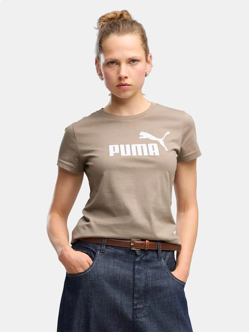POLERA MUJER PUMA ESSENTIALS LOGO BEIGE