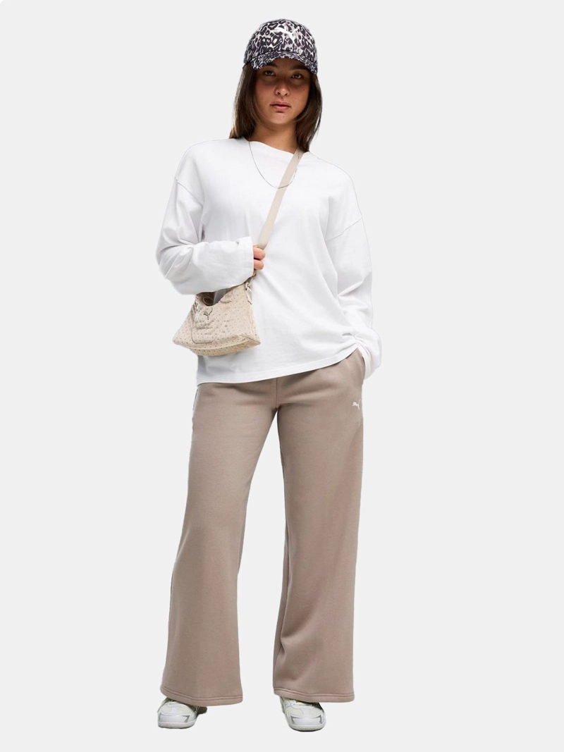PANTALÓN DE BUZO MUJER PUMA ESSENTIALS CAT BEIGE - 1