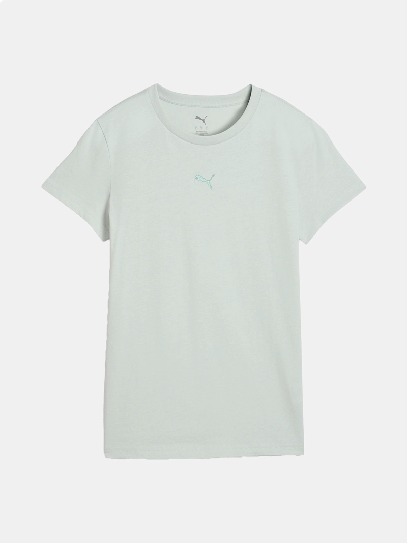 POLERA MUJER PUMA ESSENTIALS CAT LOGO ALGODÓN VERDE