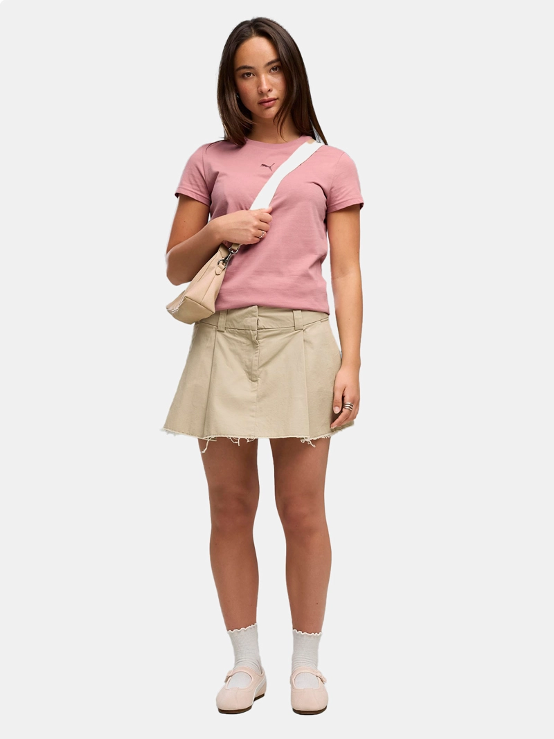 POLERA MUJER PUMA ESSENTIALS CAT LOGO ALGODÓN ROSADO - 3