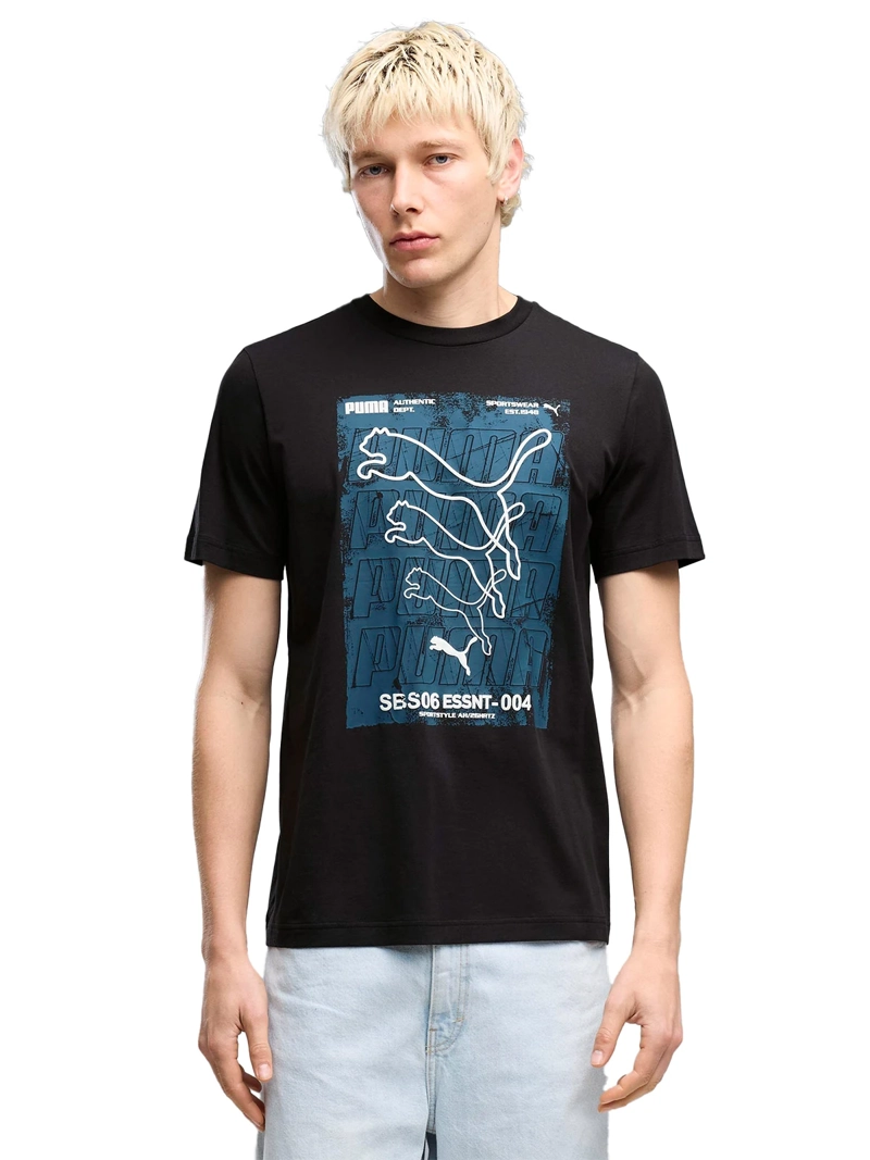 POLERA HOMBRE PUMA GRAPHICS BOX NEGRO