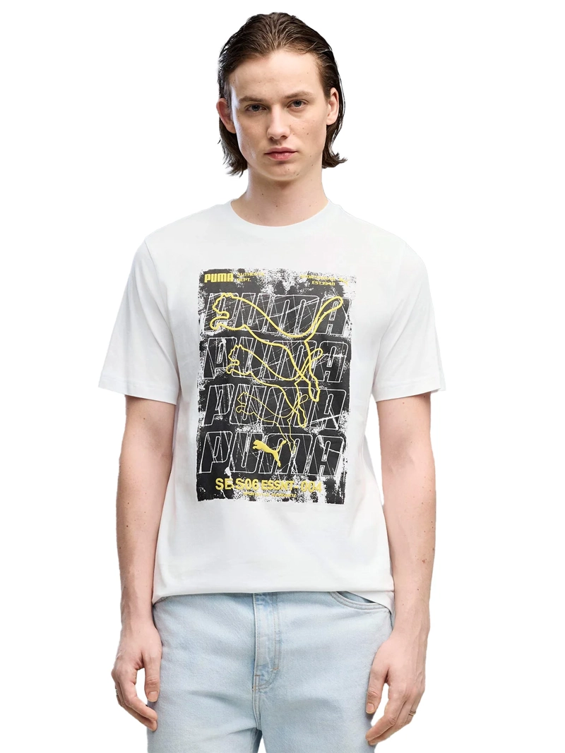POLERA HOMBRE PUMA GRAPHICS BOX BLANCO