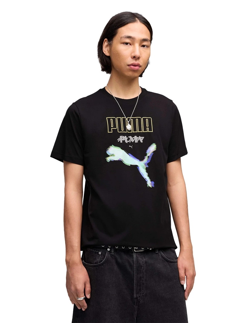 POLERA HOMBRE PUMA GRAPHICS CYBER ALGODÓN NEGRO
