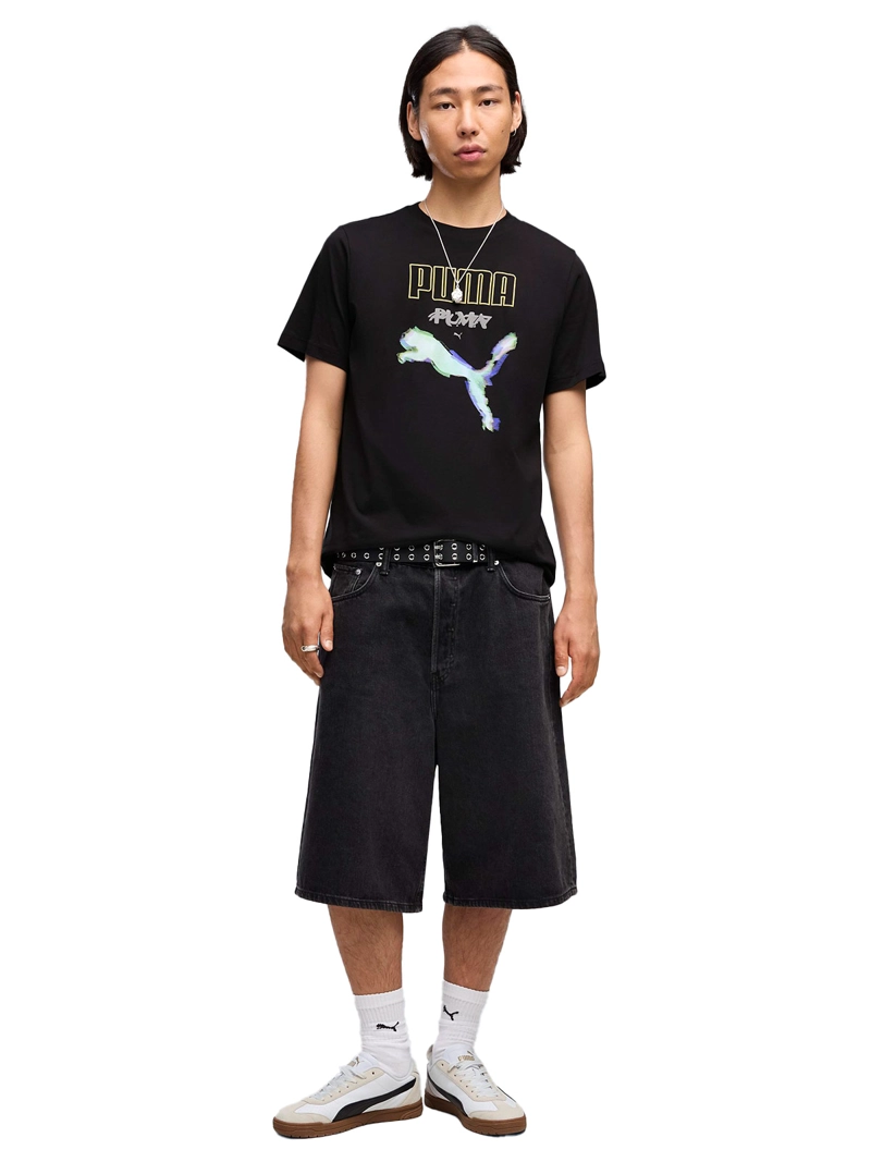 POLERA HOMBRE PUMA GRAPHICS CYBER ALGODÓN NEGRO - 3