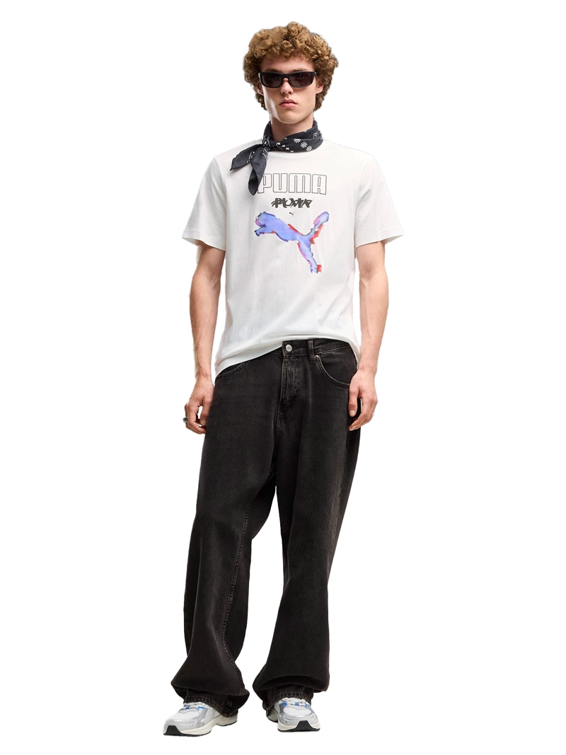 POLERA HOMBRE PUMA GRAPHICS CYBER ALGODÓN BLANCO - 3