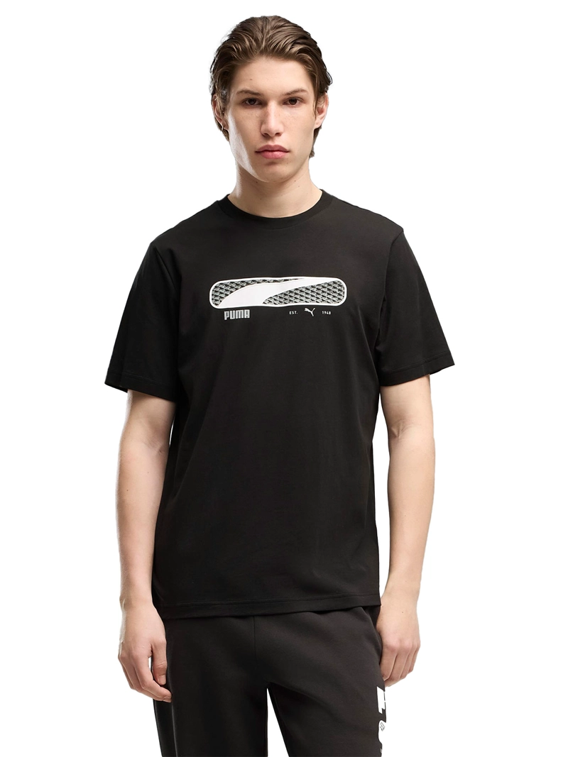 POLERA HOMBRE PUMA LOGO PLAY NEGRO
