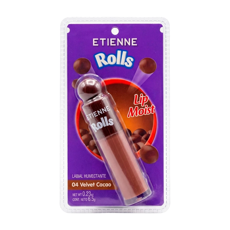 LABIAL LÍQUIDO ETIENNE X ROLLS LIP MOIST VELVET CACAO 6,5GR - 2