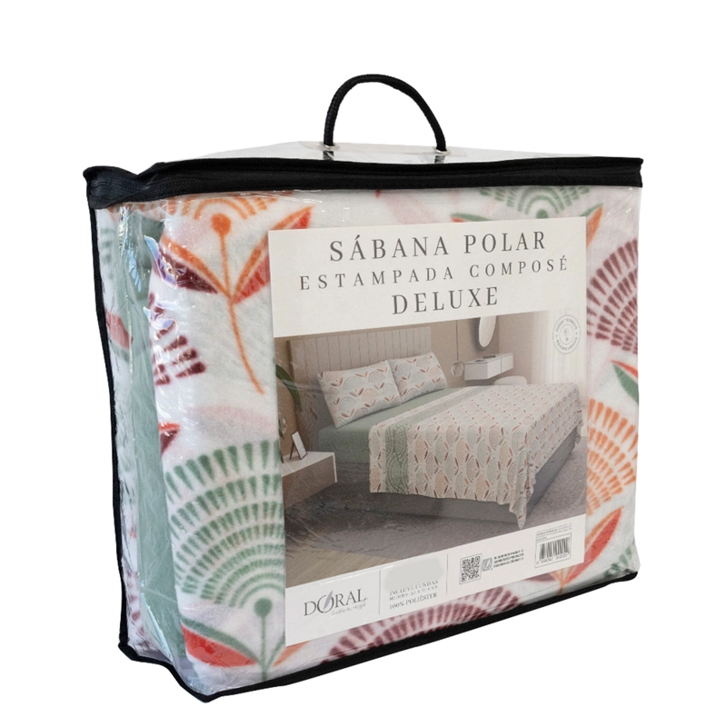 JUEGO DE SÁBANAS DORAL NEBULA POLAR ESTAMPADO 1.5 PLAZAS VERDE - 4
