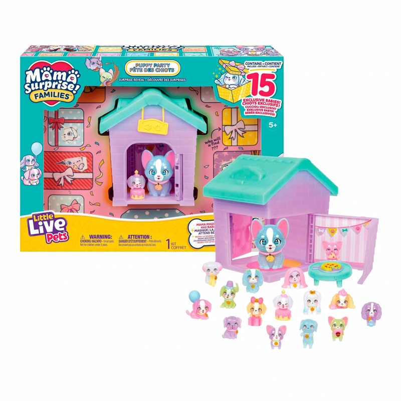 FIGURA COLECCIONABLE LITTLE LIVE PETS MAMÁ SORPRESA PUPPY PARTY! - 1