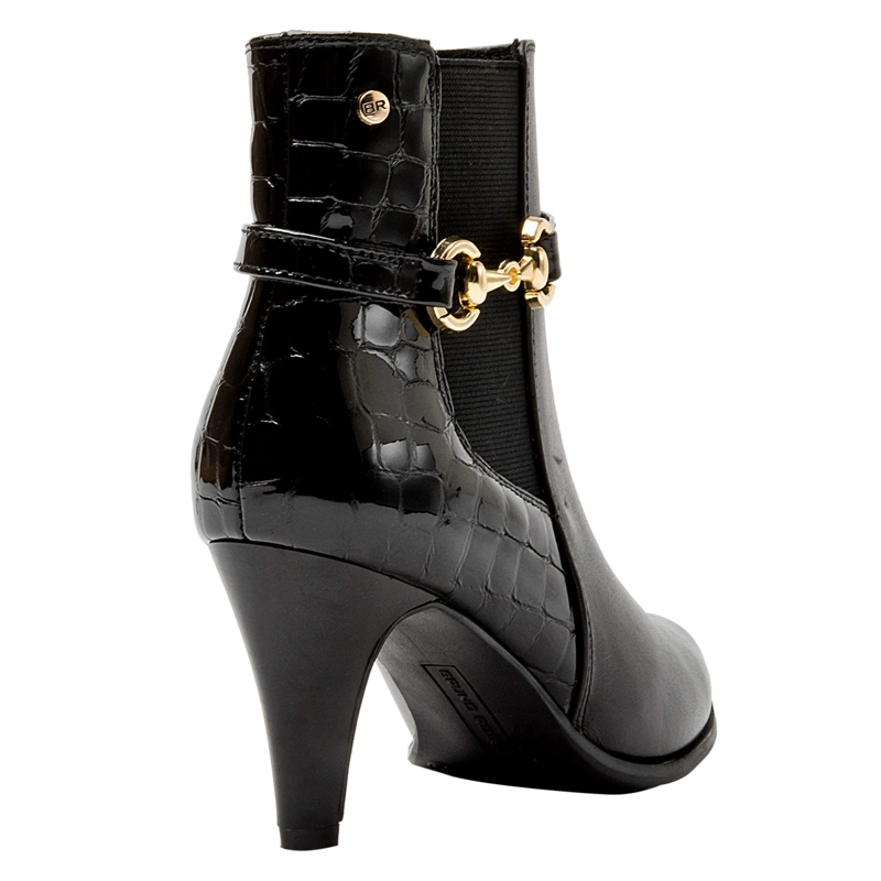BOTINES MUJER BRUNO ROSSI NEGRO BRMJ624 CUERO - 5