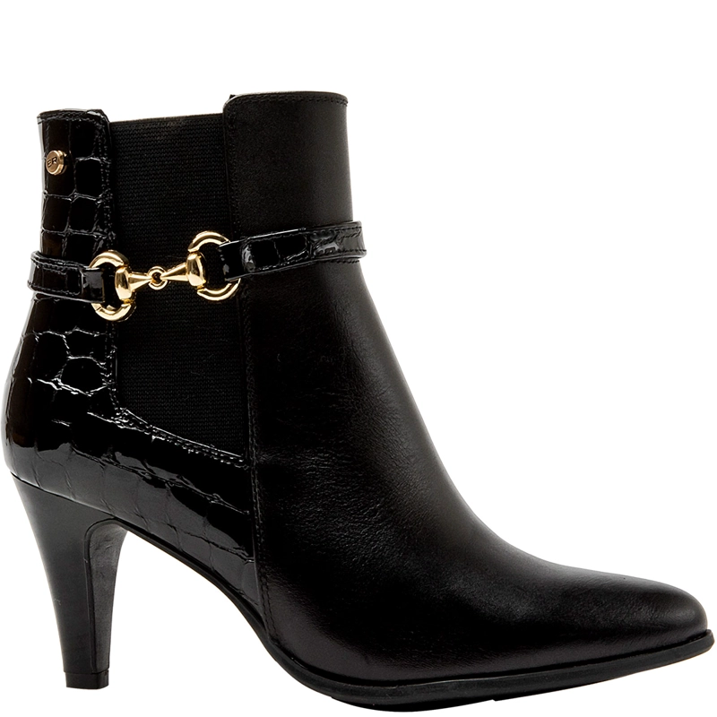 BOTINES MUJER BRUNO ROSSI NEGRO BRMJ624 CUERO - 1