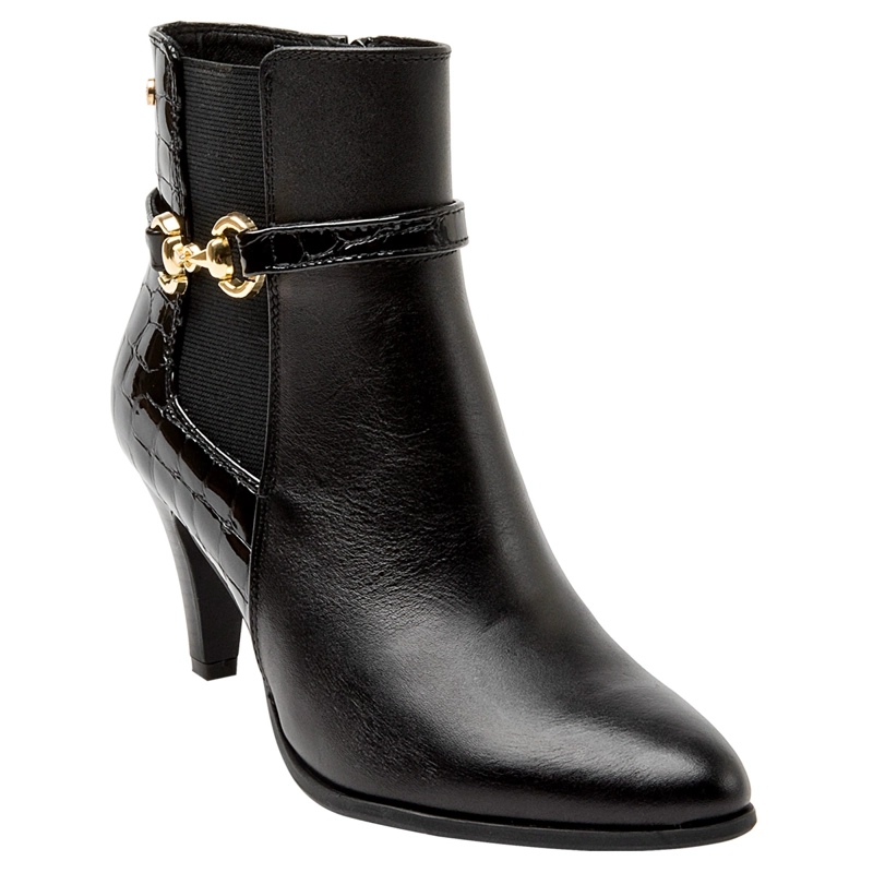 BOTINES MUJER BRUNO ROSSI NEGRO BRMJ624 CUERO - 2