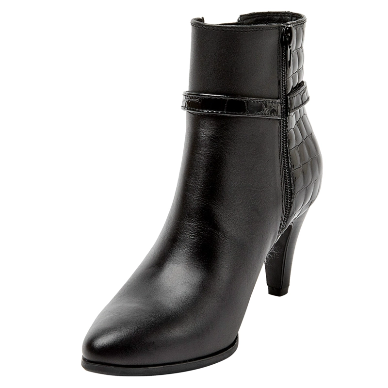 BOTINES MUJER BRUNO ROSSI NEGRO BRMJ624 CUERO - 3
