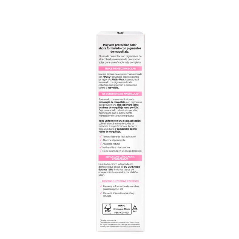 PROTECTOR SOLAR LOREAL UV DEFENDER EFECTO MAKE UP CLARO 2.0 - 4