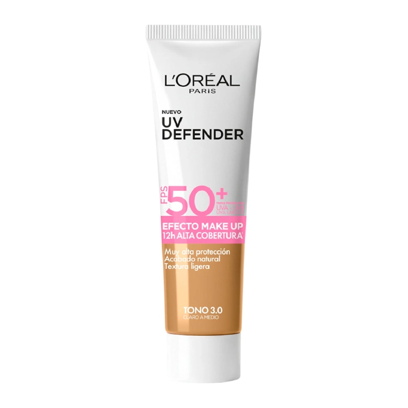PROTECTOR SOLAR LOREAL UV DEFENDER EFECTO MAKE UP CLARO MEDIO 3.0 - 1