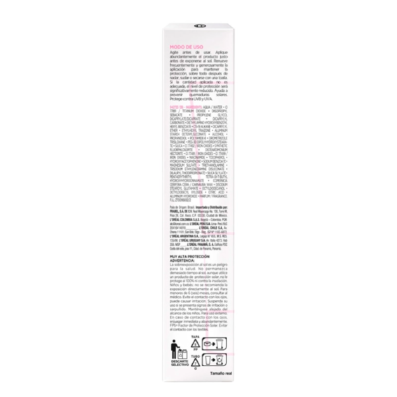 PROTECTOR SOLAR LOREAL UV DEFENDER EFECTO MAKE UP CLARO MEDIO 3.0 - 5