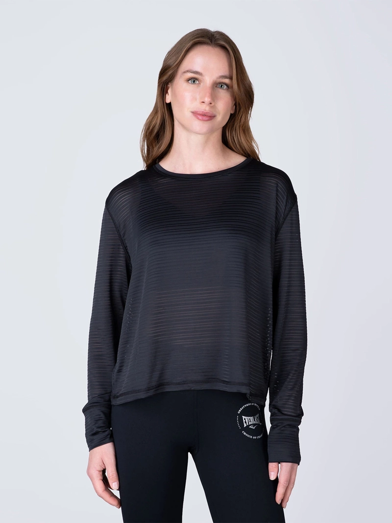 POLERA MUJER EVERLAST MANGA LARGA BÁSICA