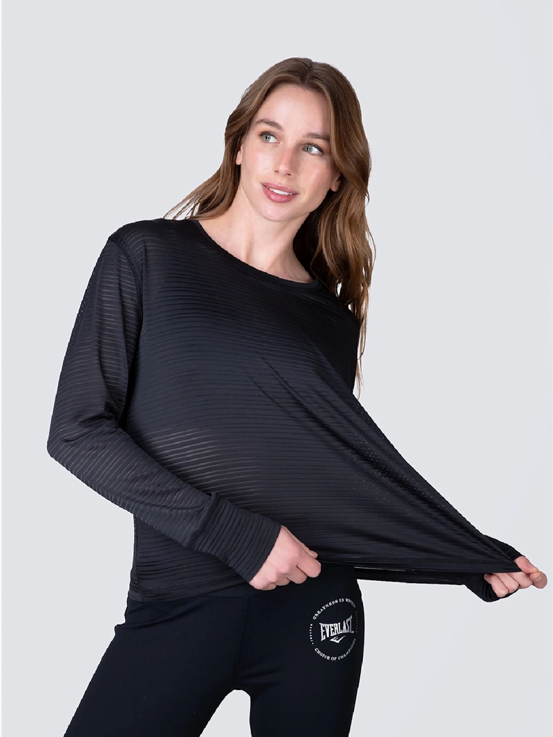 POLERA MUJER EVERLAST MANGA LARGA BÁSICA - 5