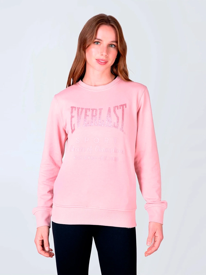 POLERON MUJER EVERLAST CUELLO REDONDO ALGODÓN - 1