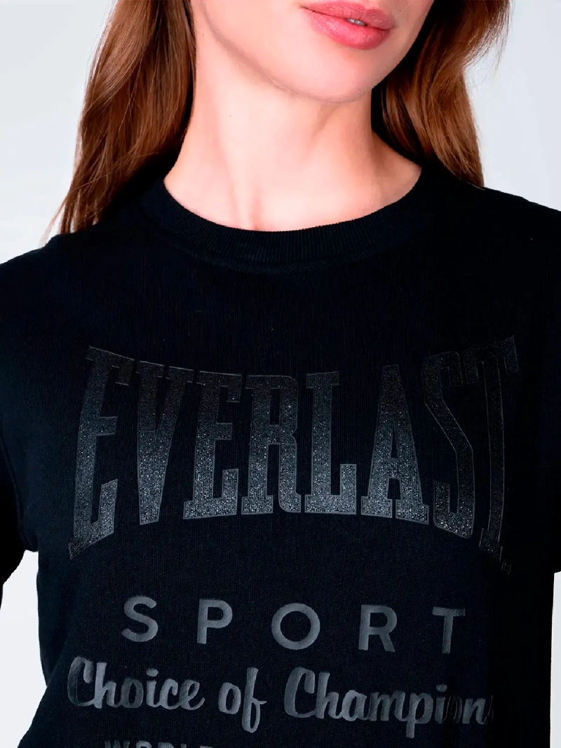POLERON MUJER EVERLAST CUELLO REDONDO ALGODÓN - 4