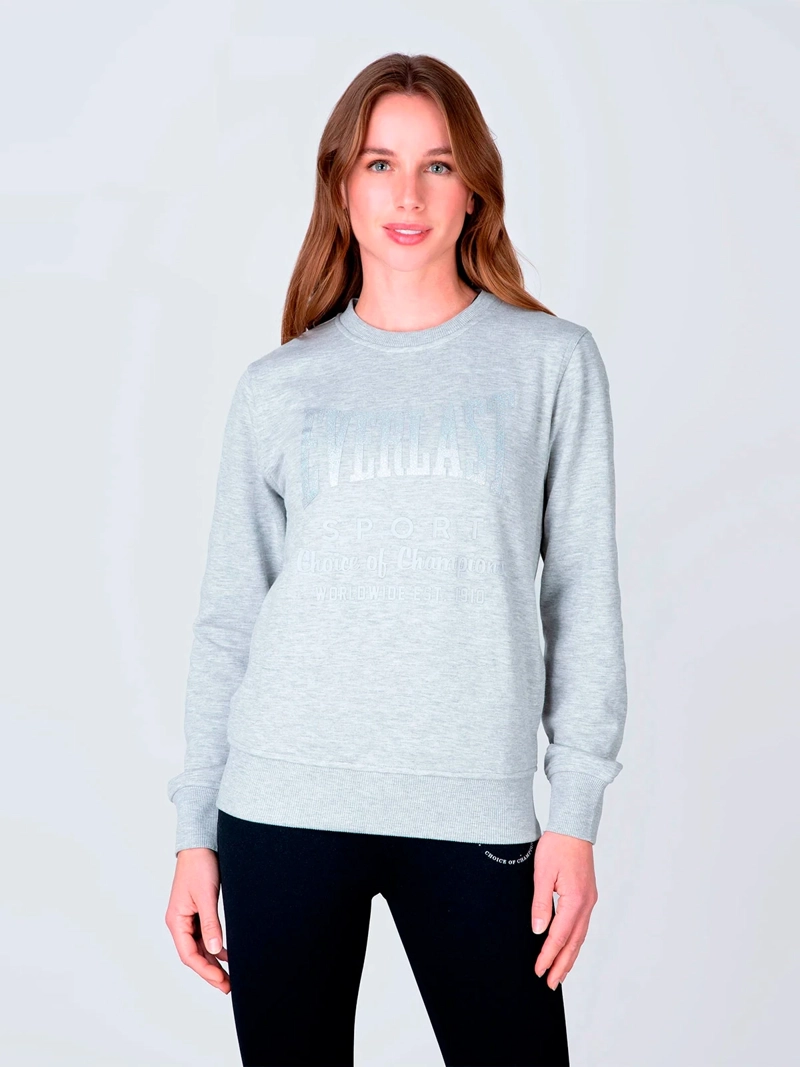 POLERON MUJER EVERLAST CUELLO REDONDO ALGODÓN - 1