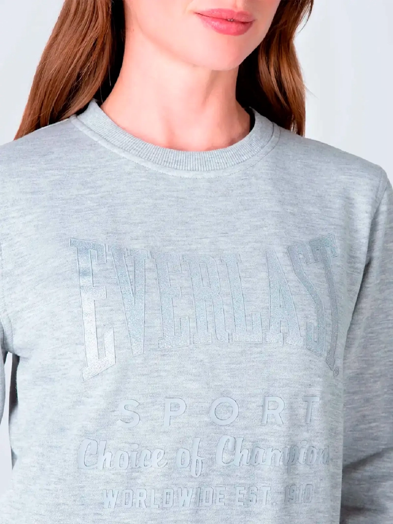 POLERON MUJER EVERLAST CUELLO REDONDO ALGODÓN - 4
