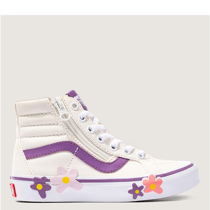 ZAPATILLAS NIÑO VANS URBANAS BLANCO SK8-Hi REISSUE SIDE ZIP FLOWER - 1