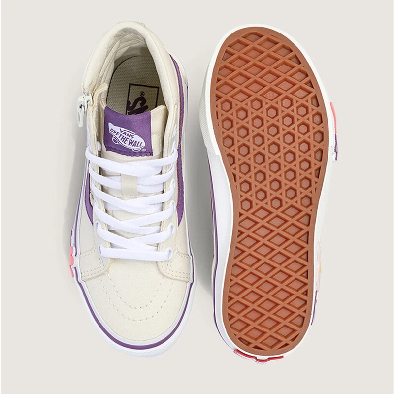 ZAPATILLAS NIÑO VANS URBANAS BLANCO SK8-Hi REISSUE SIDE ZIP FLOWER - 5