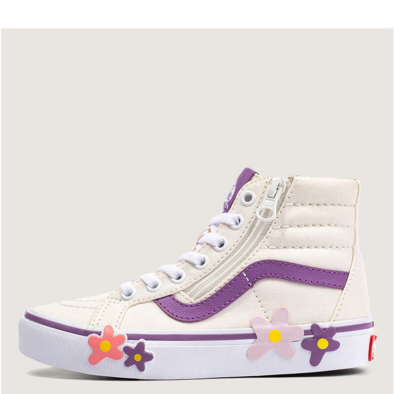 ZAPATILLAS NIÑO VANS URBANAS BLANCO SK8-Hi REISSUE SIDE ZIP FLOWER - 2