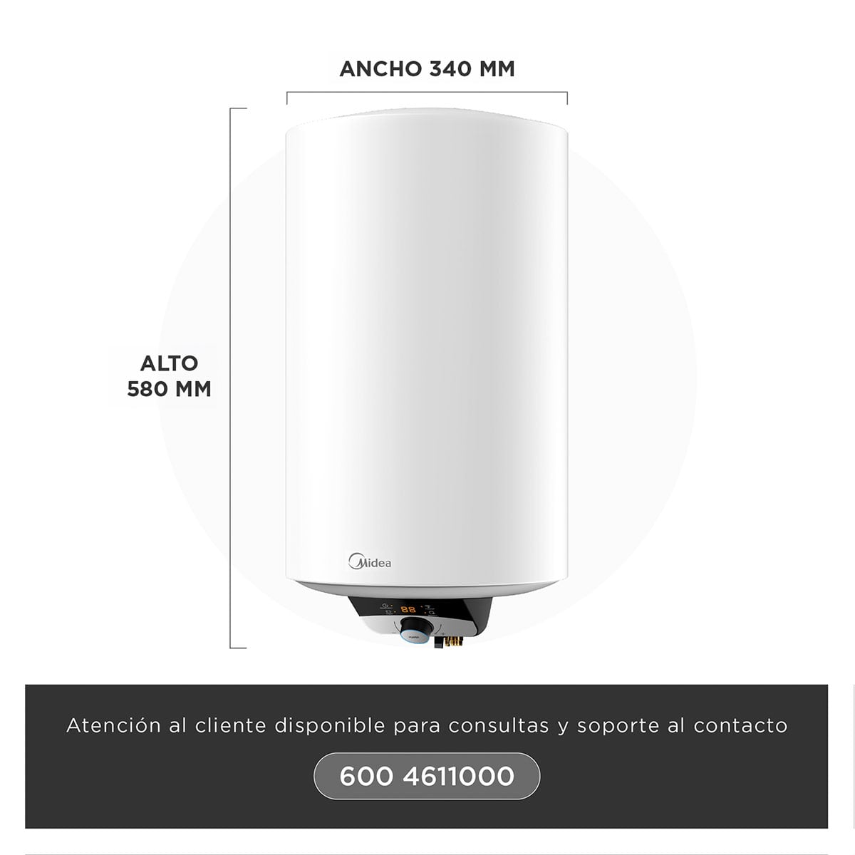 TERMO ELÉCTRICO MIDEA MWH30-15EFG(CL)W 30L - 3