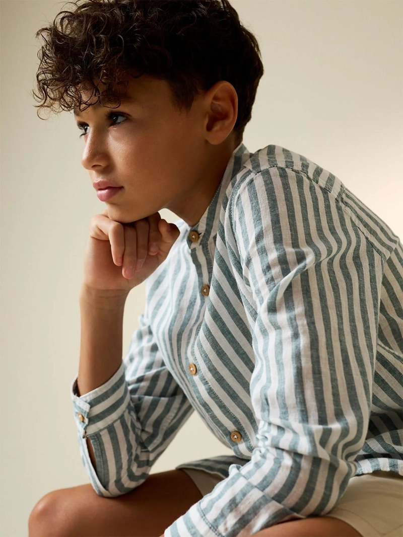 CAMISA NIÑO NEXT MANGA LARGA LINO