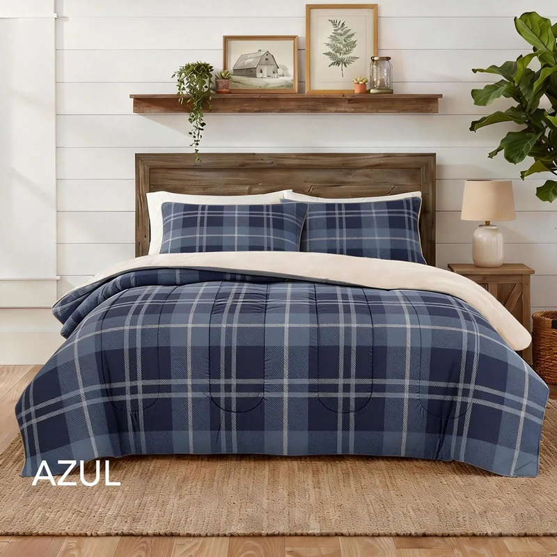 PLUMÓN ILLUSIONS CORAL 2 PLAZAS KILT AZUL  - 1