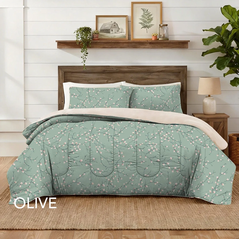 PLUMÓN ILLUSIONS CORAL 1.5 PLAZAS OLIVE - 1