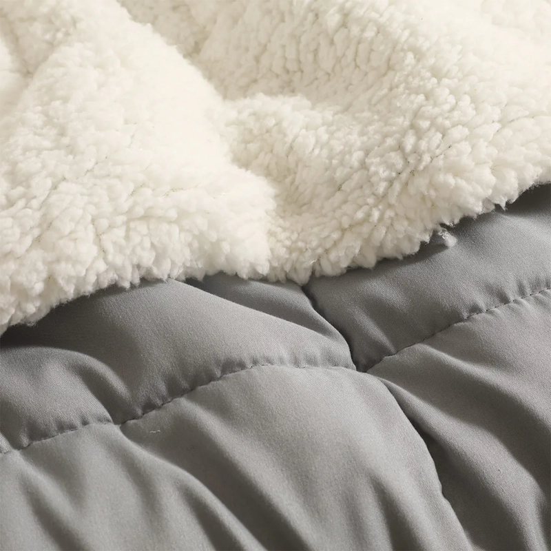PLUMÓN ILLUSIONS SHERPA LISO 1.5 PLAZAS GRIS - 2