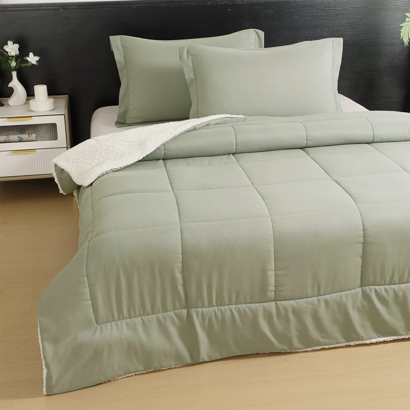 PLUMÓN ILLUSIONS SHERPA LISO 1.5 PLAZAS SAGE - 1