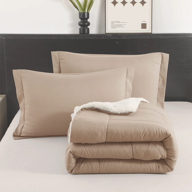 PLUMÓN ILLUSIONS SHERPA LISO 2 PLAZAS BEIGE - 3