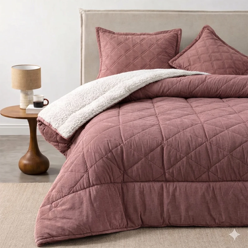PLUMÓN VALENCIA CORDUROY SHERPA 2 PLAZAS TERRACOTA  - 1
