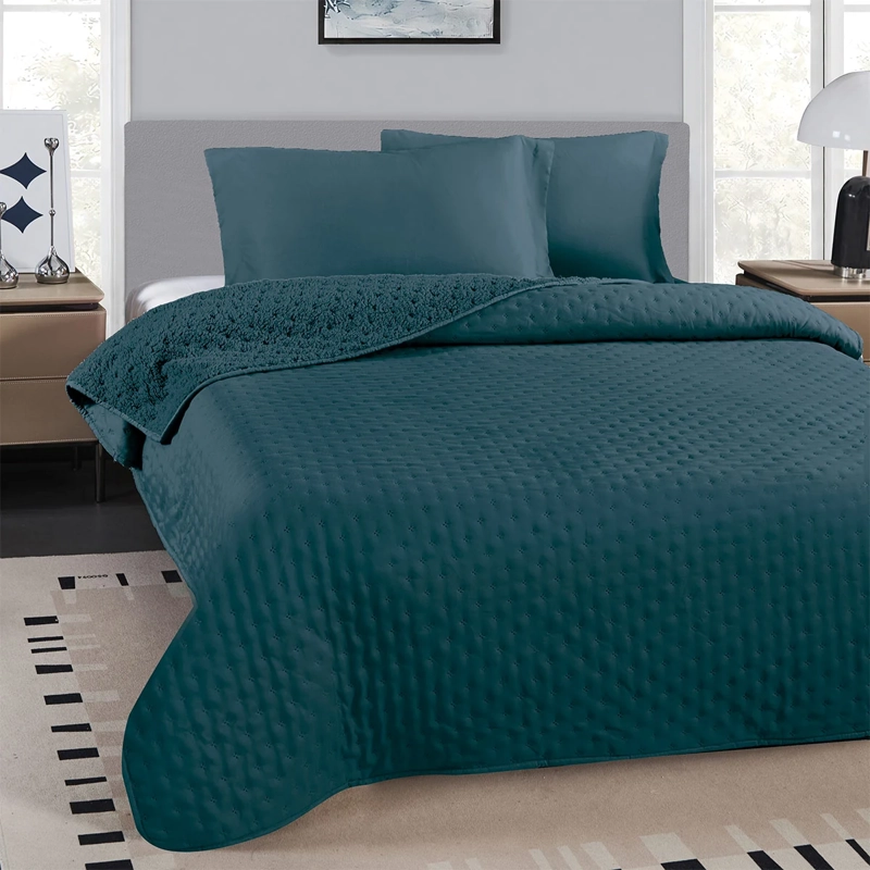 QUILT ILLUSIONS SHERPA ROMA 2 PLAZAS AZUL - 1