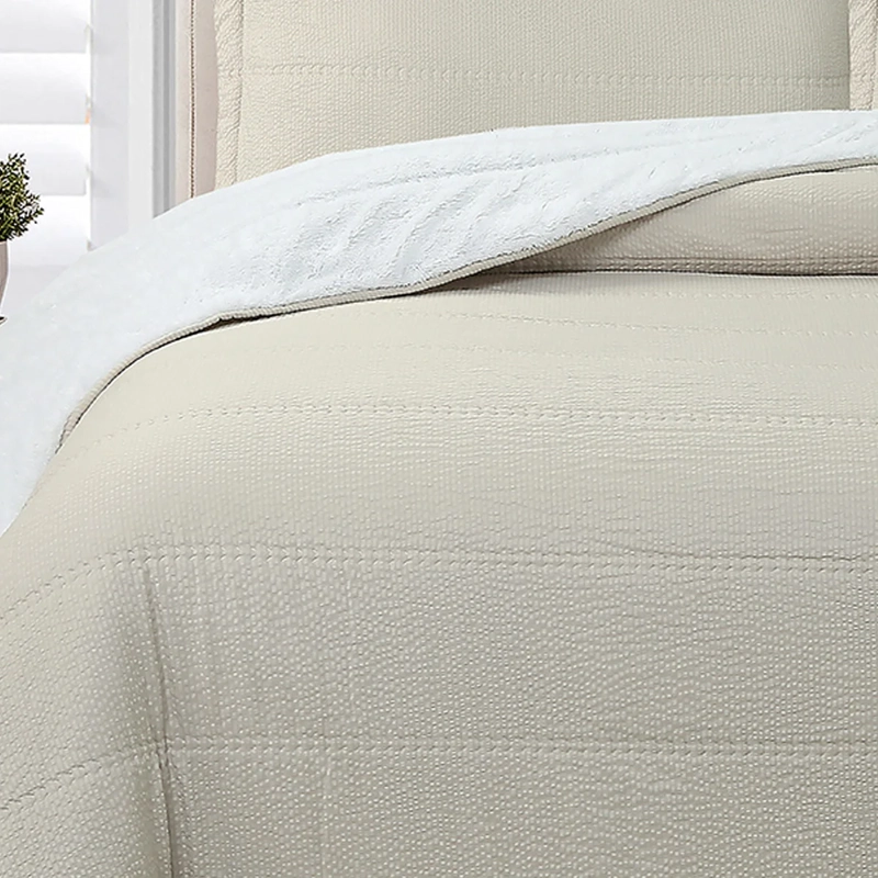 QUILT VALENCIA SHERPA DOBBY KING BEIGE - 2