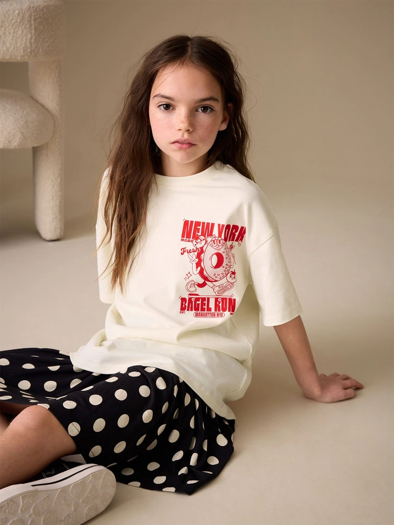 POLERA NIÑA NEXT MANGA CORTA ALGODÓN