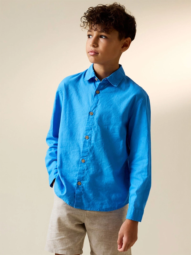 CAMISA NIÑO NEXT MANGA LARGA LINO