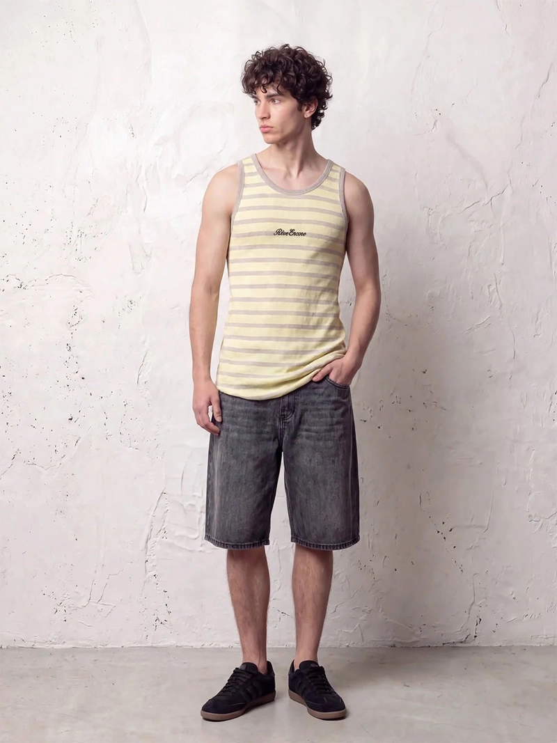 POLERA HOMBRE INDEX ALGODÓN SIN MANGAS RAYADA - 3