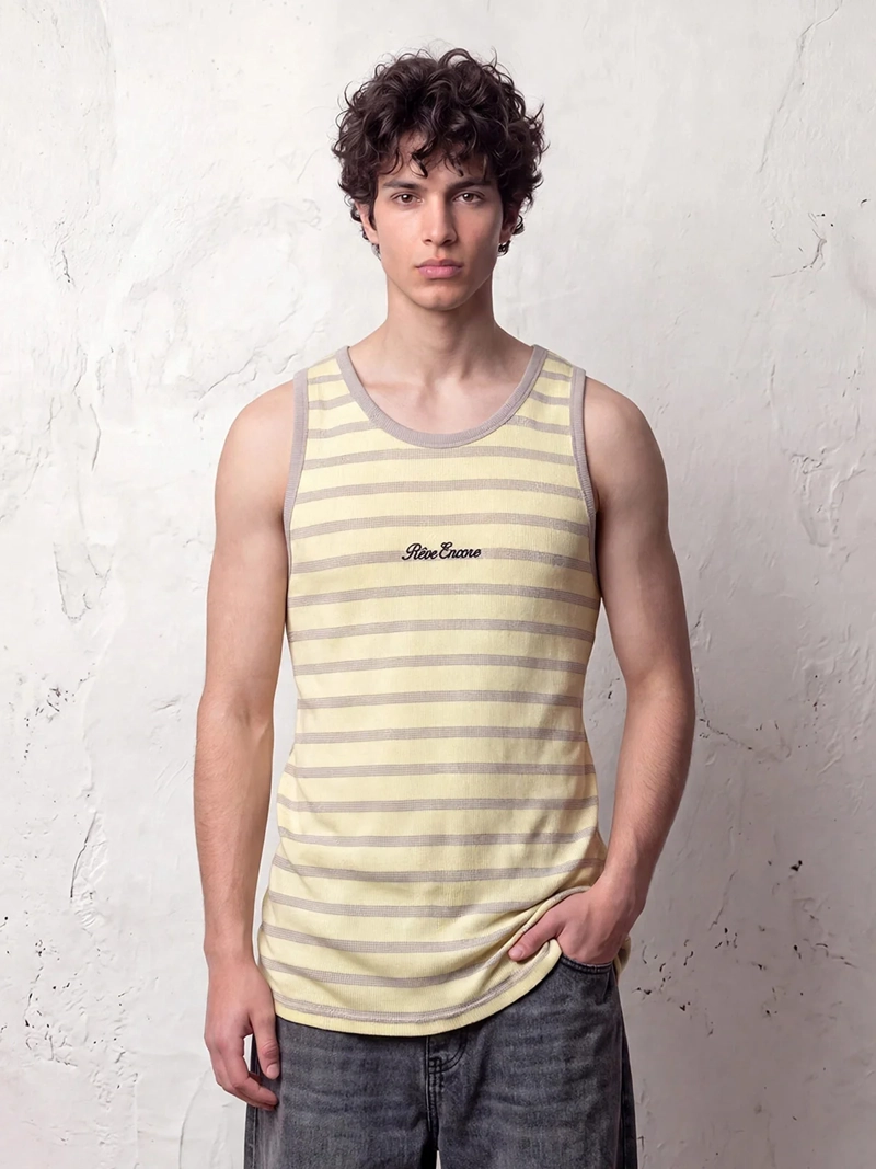 POLERA HOMBRE INDEX ALGODÓN SIN MANGAS RAYADA