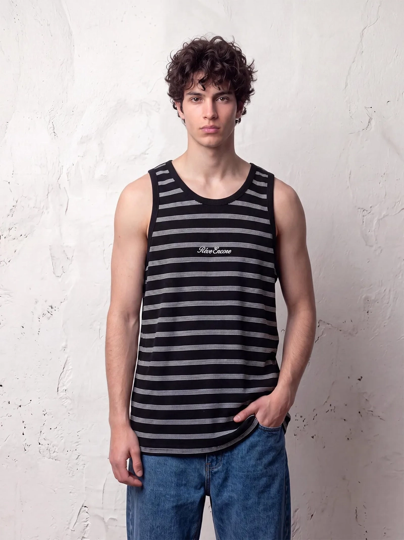 POLERA HOMBRE INDEX ALGODÓN SIN MANGAS RAYADA
